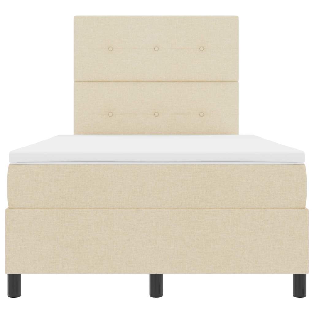 Box spring seng med LED-lysstrimler Creme 120 x 190 cm Stof