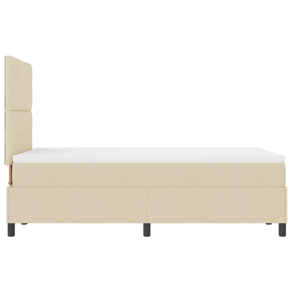 Box spring seng med LED-lysstrimler Creme 120 x 190 cm Stof