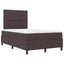 Box spring seng med LED-lysstrimler Mørkebrun 120 x 200 cm Stof