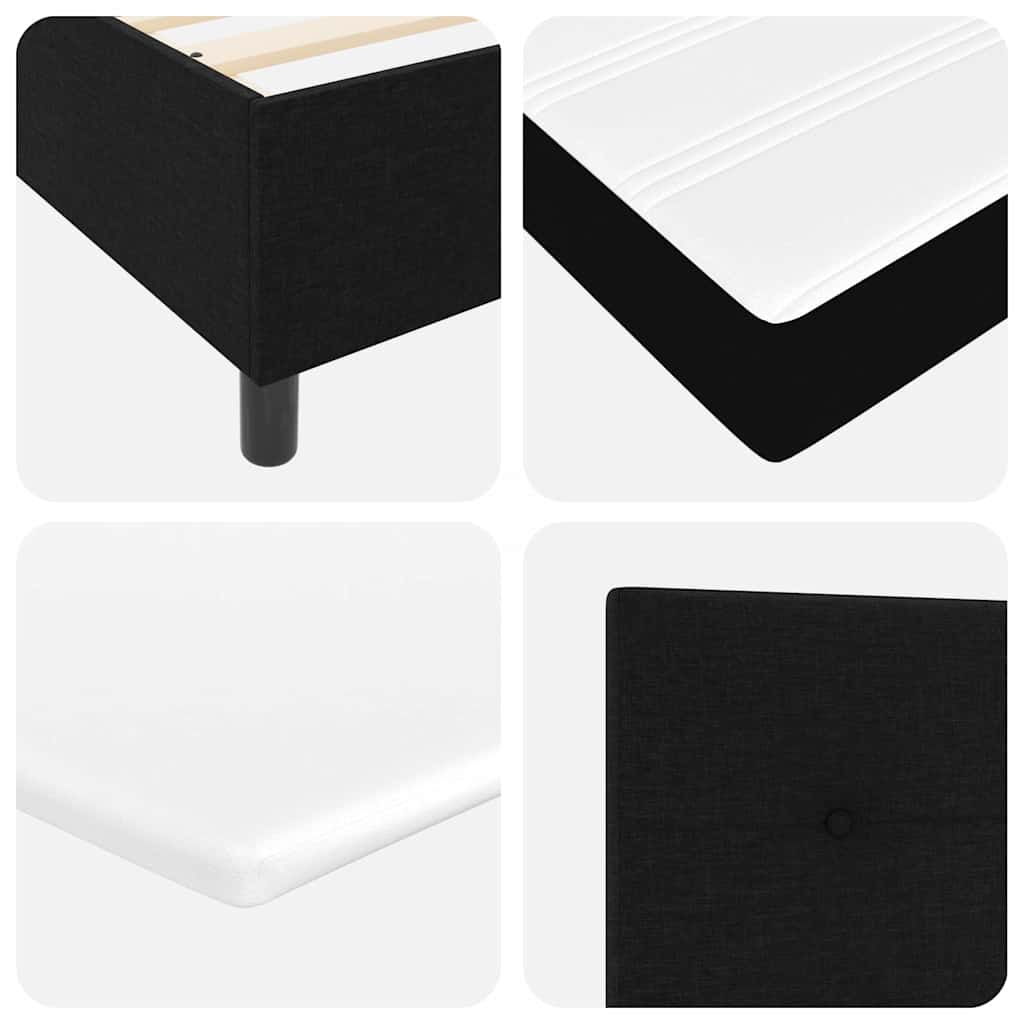Box spring seng med LED-lysstrimler Sort 140 x 200 cm Stof