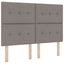 Box spring seng med LED-lysstrimler Gråbrun 140 x 200 cm Stof