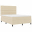 Box spring seng med LED-lysstrimler Creme 160 x 200 cm Stof