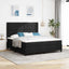 Box spring seng med LED-lysstrimler Sort 180 x 200 cm Stof