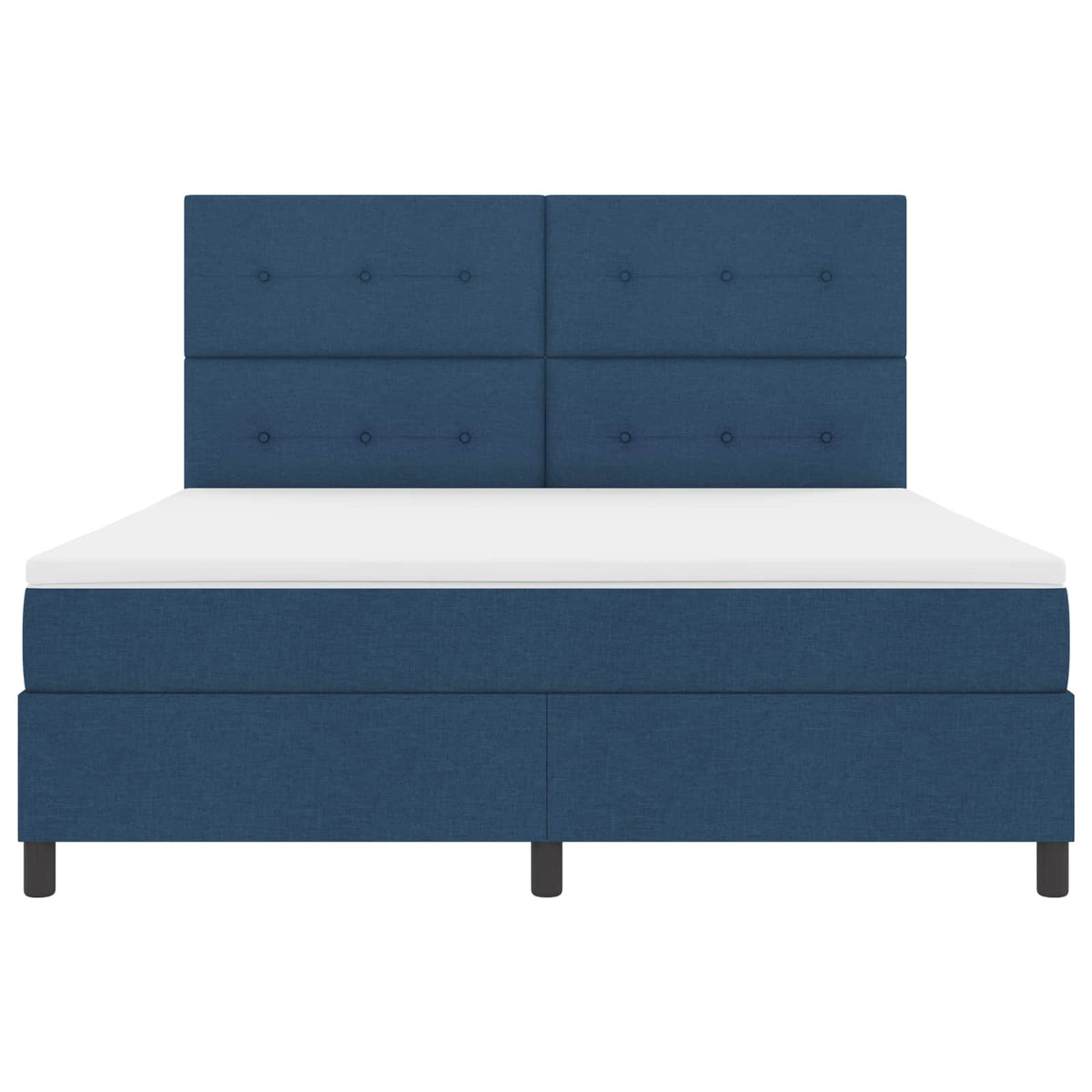 Box spring seng med LED-lysstrimler Blå 180 x 200 cm Stof