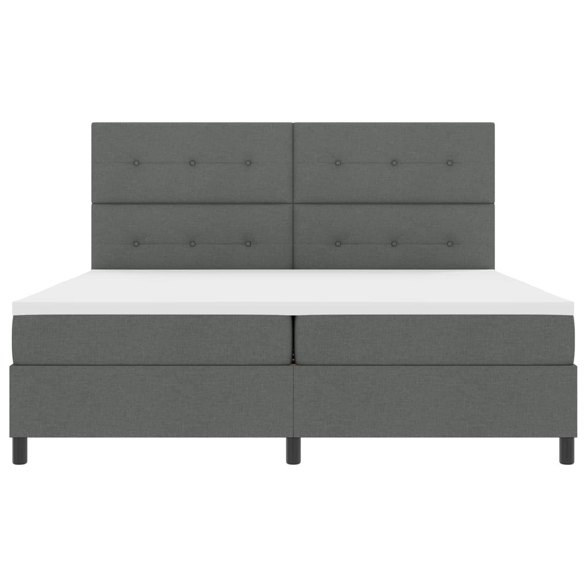 Box spring seng med LED-lysstrimler Mørkegrå 200 x 200 cm Stof