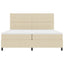 Box spring seng med LED-lysstrimler Creme 200 x 200 cm Stof