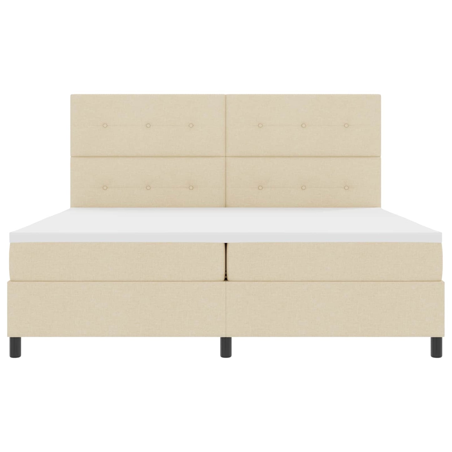 Box spring seng med LED-lysstrimler Creme 200 x 200 cm Stof