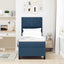 Box spring seng med LED-lysstrimler Blå 80 x 200 cm Stof