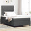 Box spring seng med LED-lysstrimler Mørkegrå 120 x 200 cm Stof