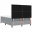 Box spring seng med LED-lysstrimler Lysegrå 140 x 200 cm Stof