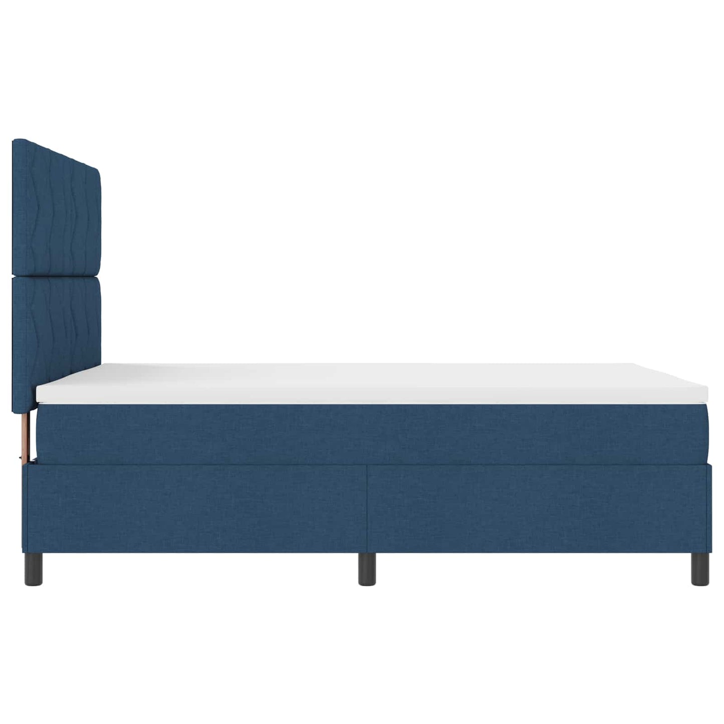 Box spring seng med LED-lysstrimler Blå 140 x 200 cm Stof
