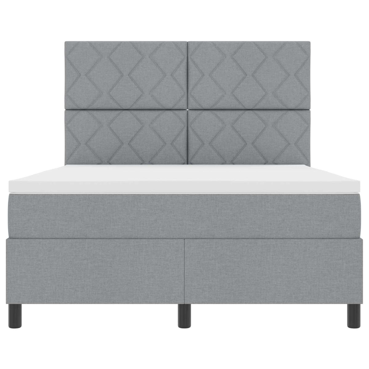 Box spring seng med madras med LED Lysegrå 160 x 200 cm Stof