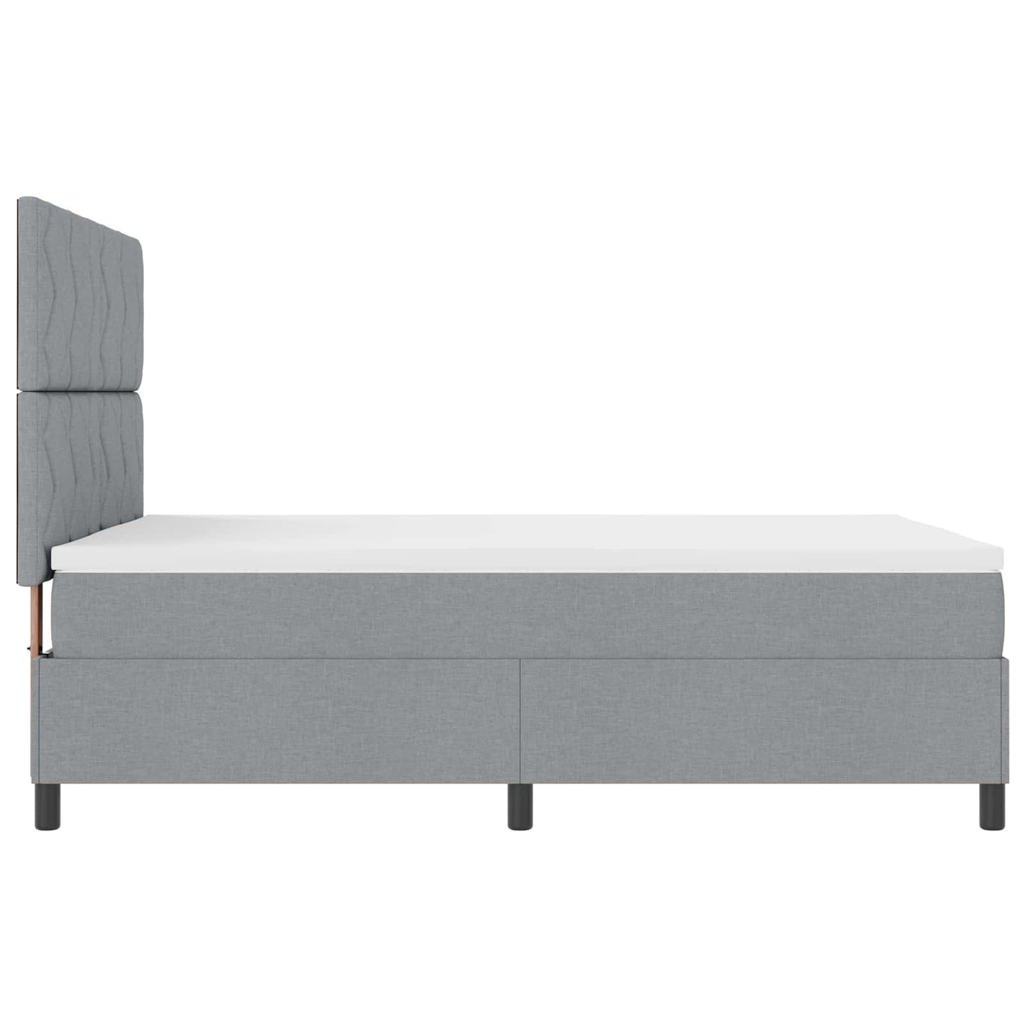 Box spring seng med madras med LED Lysegrå 160 x 200 cm Stof