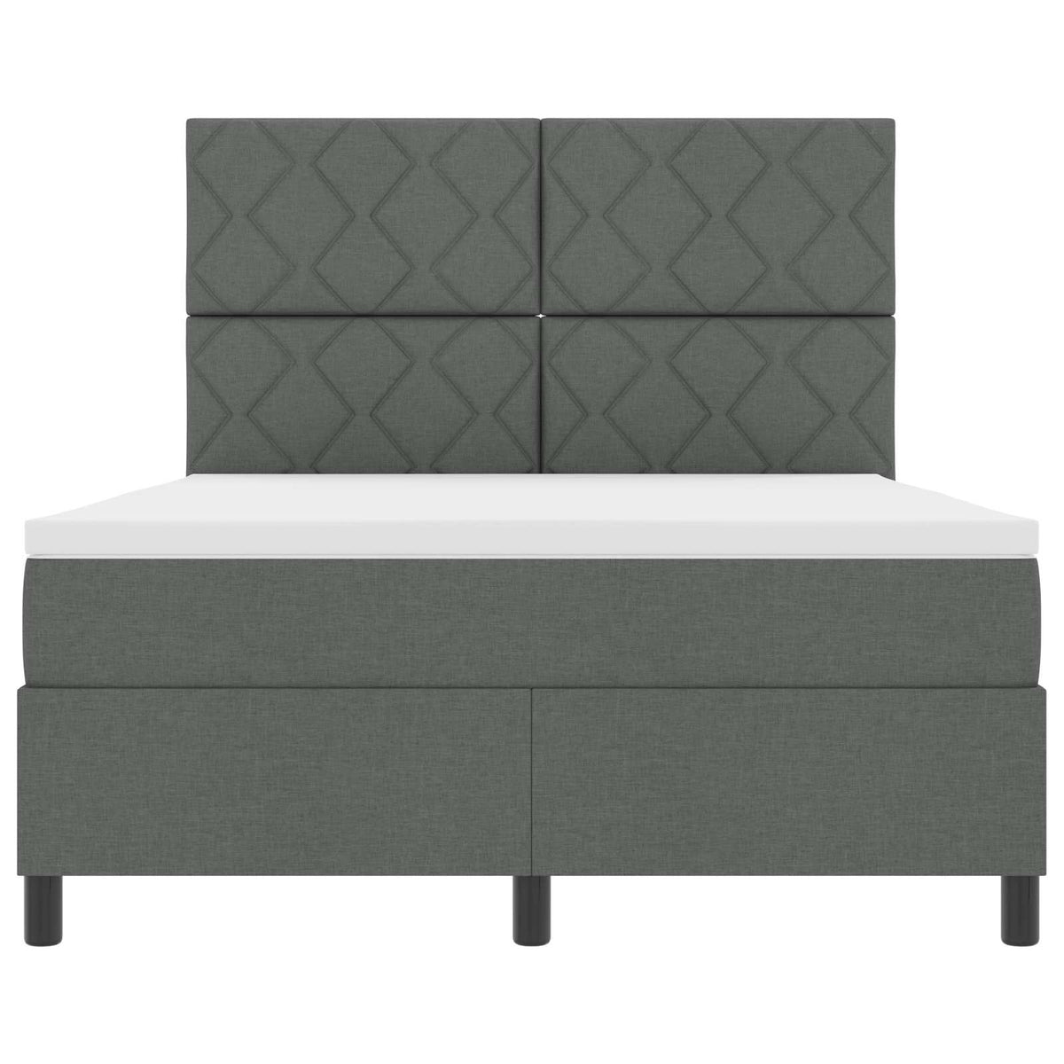 Box spring seng med LED-lysstrimler Mørkegrå 160 x 200 cm Stof