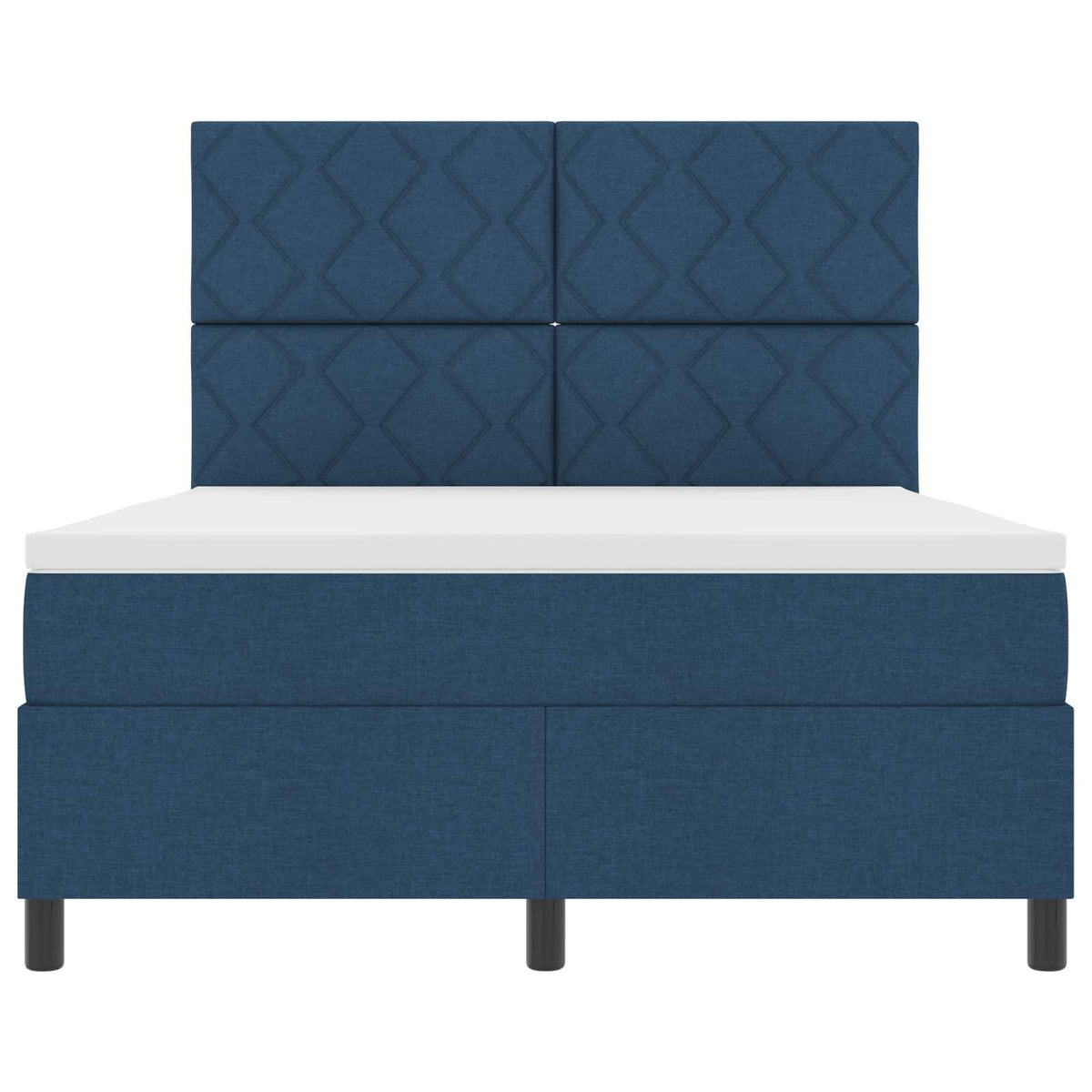 Box spring seng med LED-lysstrimler Blå 160 x 200 cm Stof