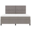 Box spring seng med LED-lysstrimler Gråbrun 180 x 200 cm Stof