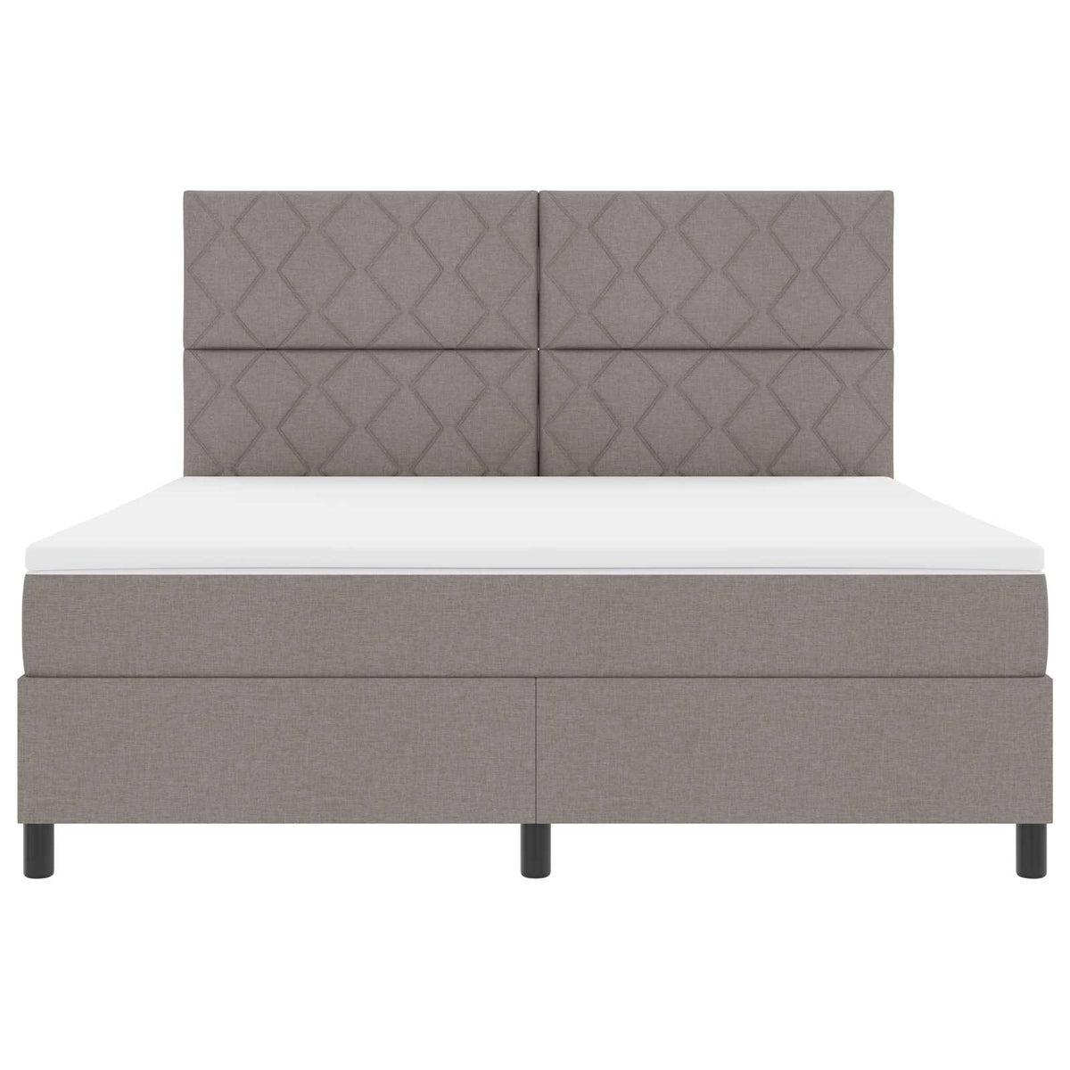Box spring seng med LED-lysstrimler Gråbrun 180 x 200 cm Stof