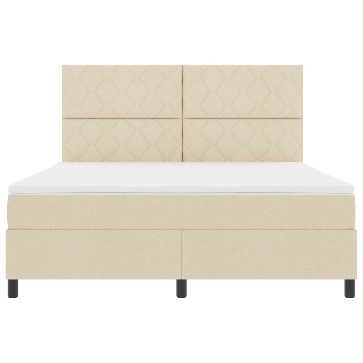 Box spring seng med LED-lysstrimler Creme 180 x 200 cm Stof