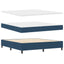 Box spring seng med LED-lysstrimler Blå 180 x 200 cm Stof