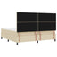 Box spring seng med LED-lysstrimler Creme 200 x 200 cm Stof