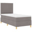 LED Box Spring Bed med hovedgærde Gråbrun 80 x 200 cm Stof