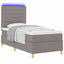 LED Box Spring Bed med hovedgærde Gråbrun 80 x 200 cm Stof