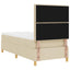 LED Box Spring Bed med hovedgærde Creme 80 x 200 cm Stof