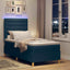 LED Box Spring Bed med hovedgærde Blå 80 x 200 cm Stof
