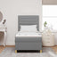 LED Box Spring Bed med hovedgærde Lysegrå 90 x 190 cm Stof