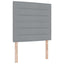 LED Box Spring Bed med hovedgærde Lysegrå 90 x 190 cm Stof