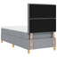LED Box Spring Bed med hovedgærde Lysegrå 90 x 190 cm Stof