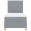 LED Box Spring Bed med hovedgærde Lysegrå 90 x 190 cm Stof