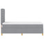 LED Box Spring Bed med hovedgærde Lysegrå 90 x 190 cm Stof