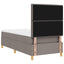 LED Box Spring Bed med hovedgærde Gråbrun 90 x 200 cm Stof