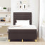 LED Box Spring Bed med hovedgærde Mørk Brun 120 x 190 cm Stof