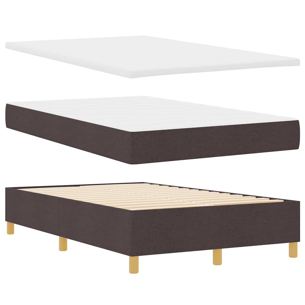 LED Box Spring Bed med hovedgærde Mørk Brun 120 x 190 cm Stof
