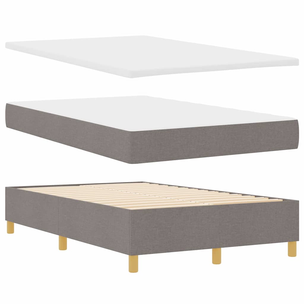 LED Box Spring Bed med hovedgærde Gråbrun 120 x 190 cm Stof