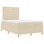 LED Box Spring Bed med hovedgærde Creme 120 x 190 cm Stof