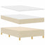 LED Box Spring Bed med hovedgærde Creme 120 x 190 cm Stof