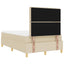 LED Box Spring Bed med hovedgærde Creme 120 x 190 cm Stof