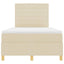 LED Box Spring Bed med hovedgærde Creme 120 x 190 cm Stof