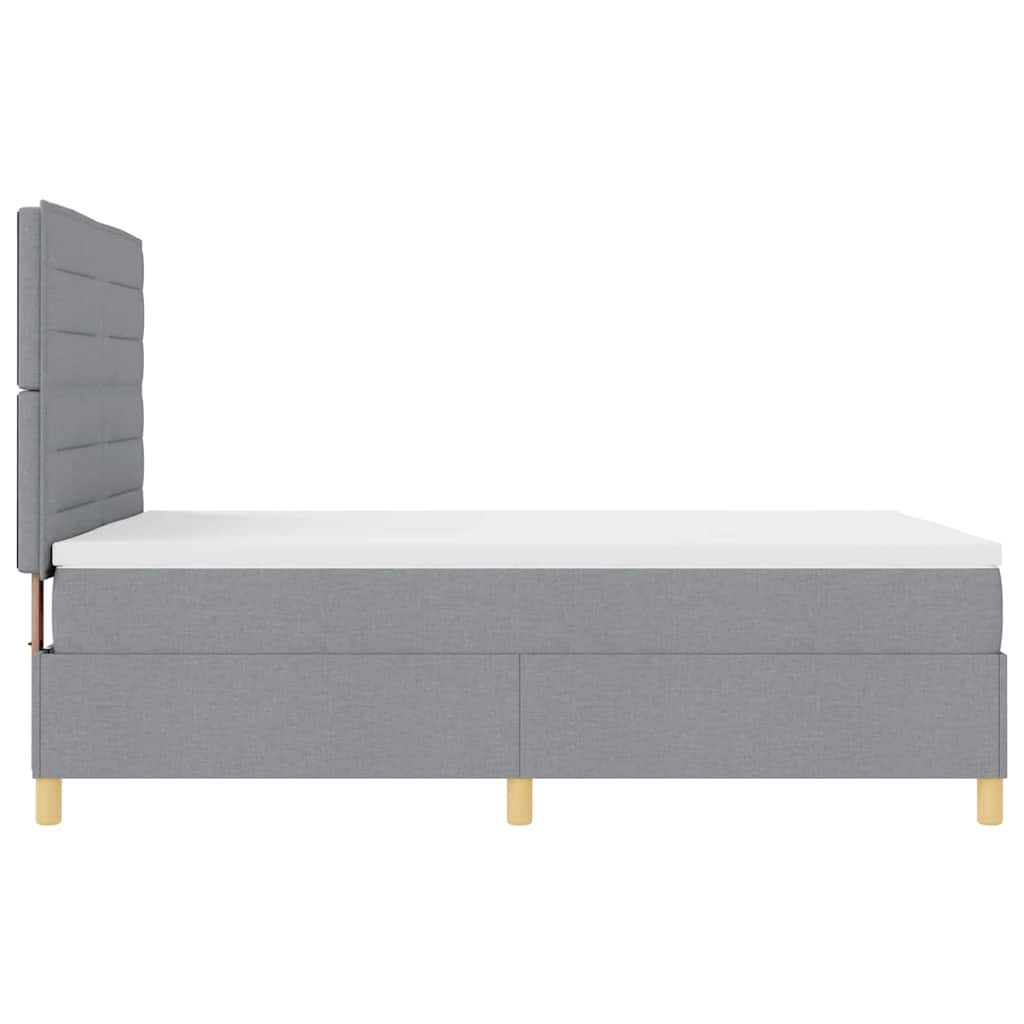 LED Box Spring Bed med hovedgærde Lysegrå 160 x 200 cm Stof