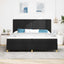 LED Box Spring Bed med hovedgærde Sort 200 x 200 cm Stof
