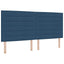 LED Box Spring Bed med madras Blå 200 x 200 cm Stof