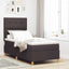 LED Box Spring Bed med hovedgærde Mørk Brun 90 x 200 cm Stof