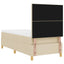 LED Box Spring Bed med hovedgærde Creme 90 x 200 cm Stof
