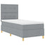 LED Box Spring Bed med hovedgærde Lysegrå 100 x 200 cm Stof