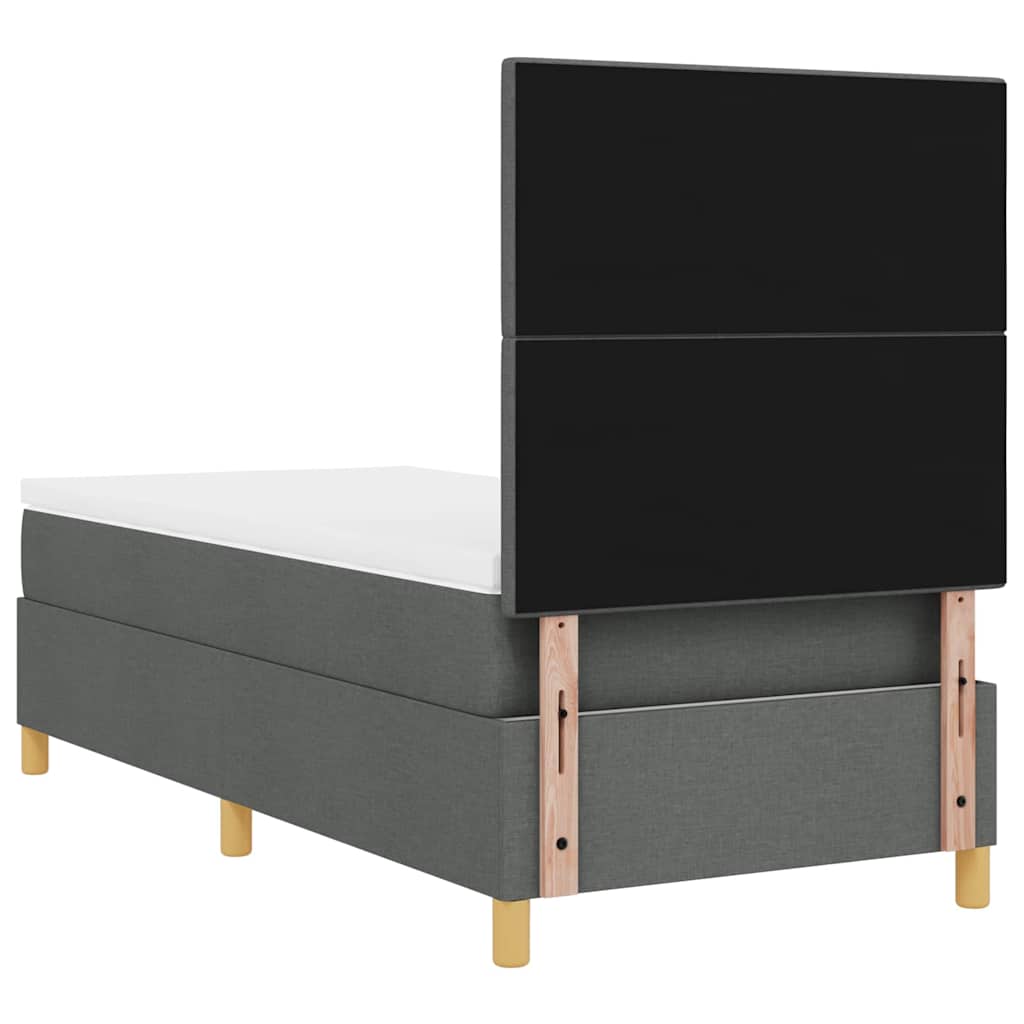LED Box Spring Bed med hovedgærde Mørkegrå 100 x 200 cm Stof