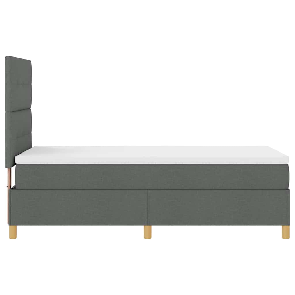 LED Box Spring Bed med hovedgærde Mørkegrå 100 x 200 cm Stof
