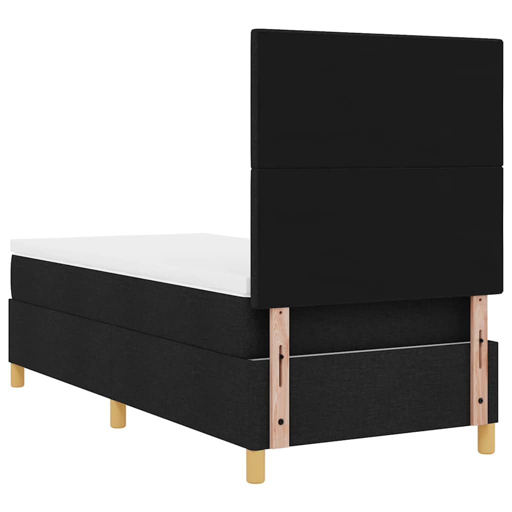 LED Box Spring Bed med hovedgærde Sort 100 x 200 cm Stof